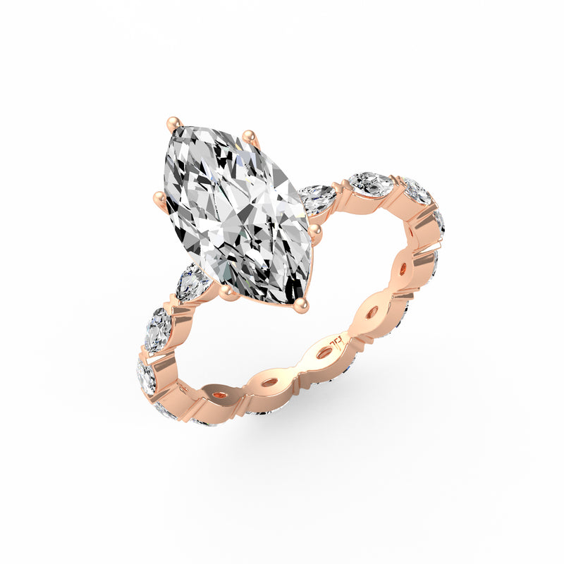 Marquise Side Stone Diamond Ring
