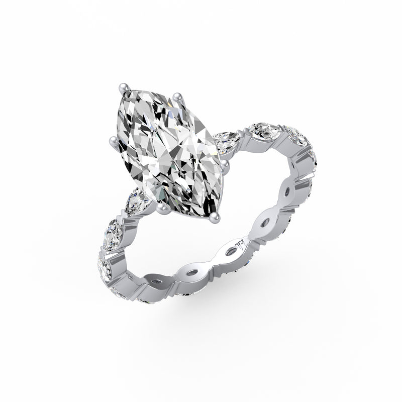 Marquise Side Stone Diamond Ring