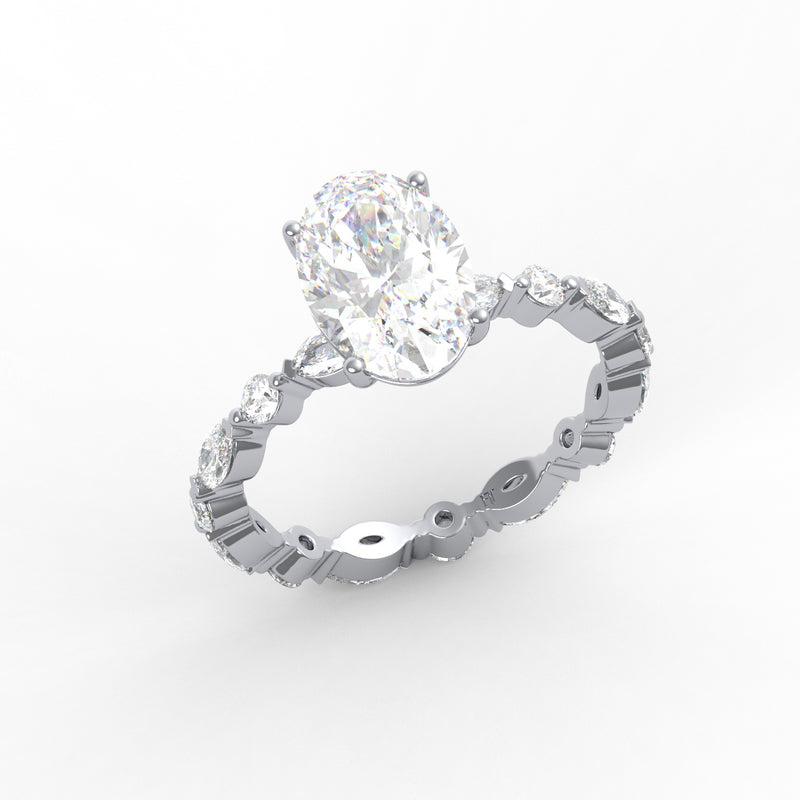 Oval with Marquise Side Ring
