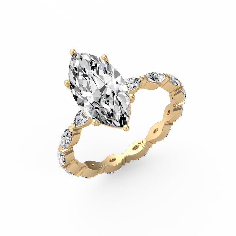 Marquise Side Stone Diamond Ring