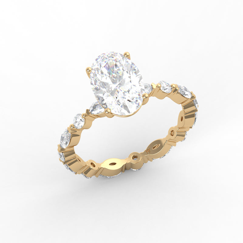 Oval with Marquise Side Ring