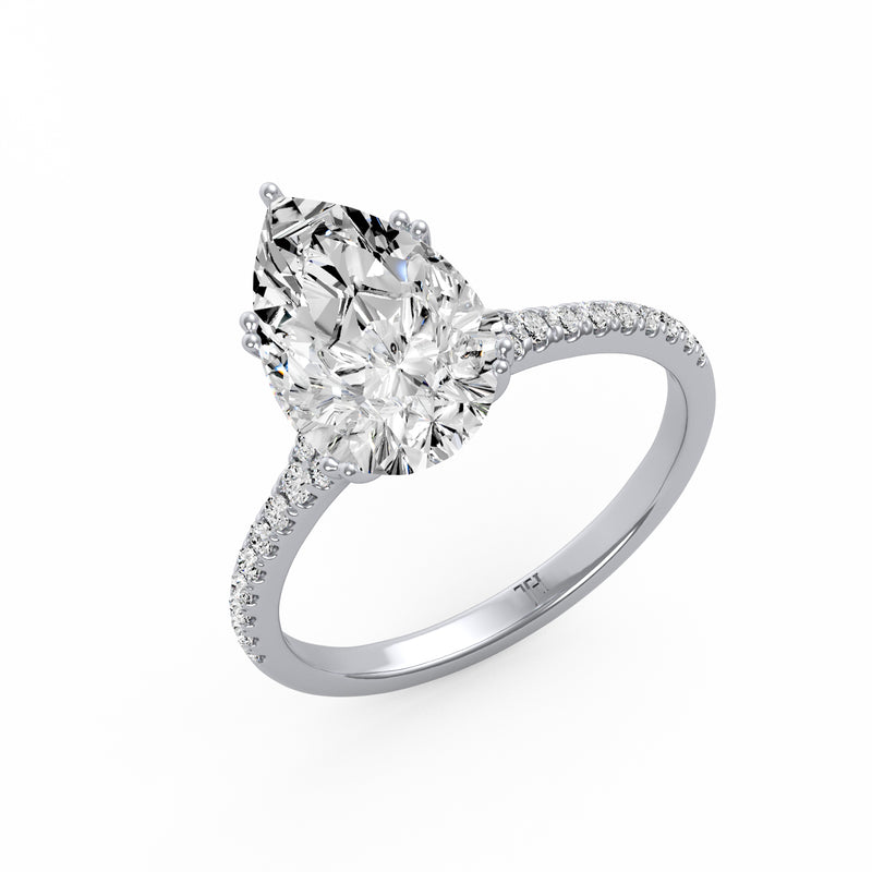 Classic Pear Side Diamond Ring