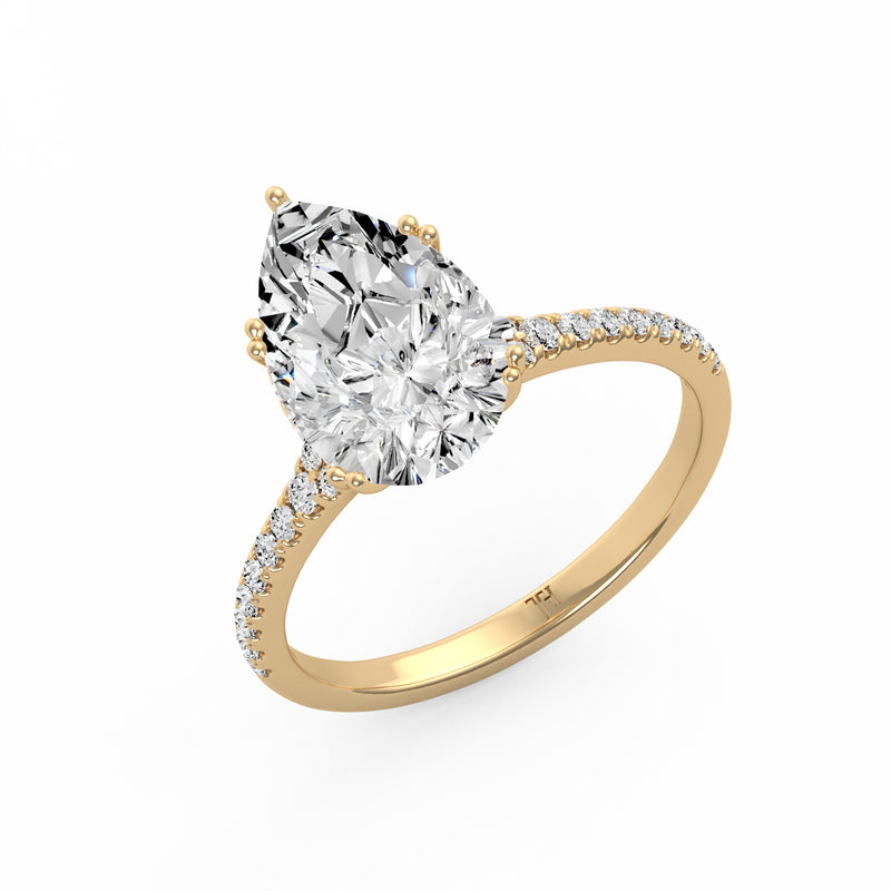 Classic Pear Side Diamond Ring