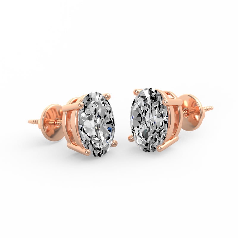 Classic Oval Diamond Studs