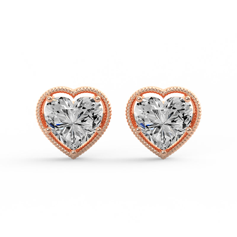 Fancy Heart Diamond Studs