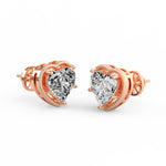 Fancy Heart Diamond Studs