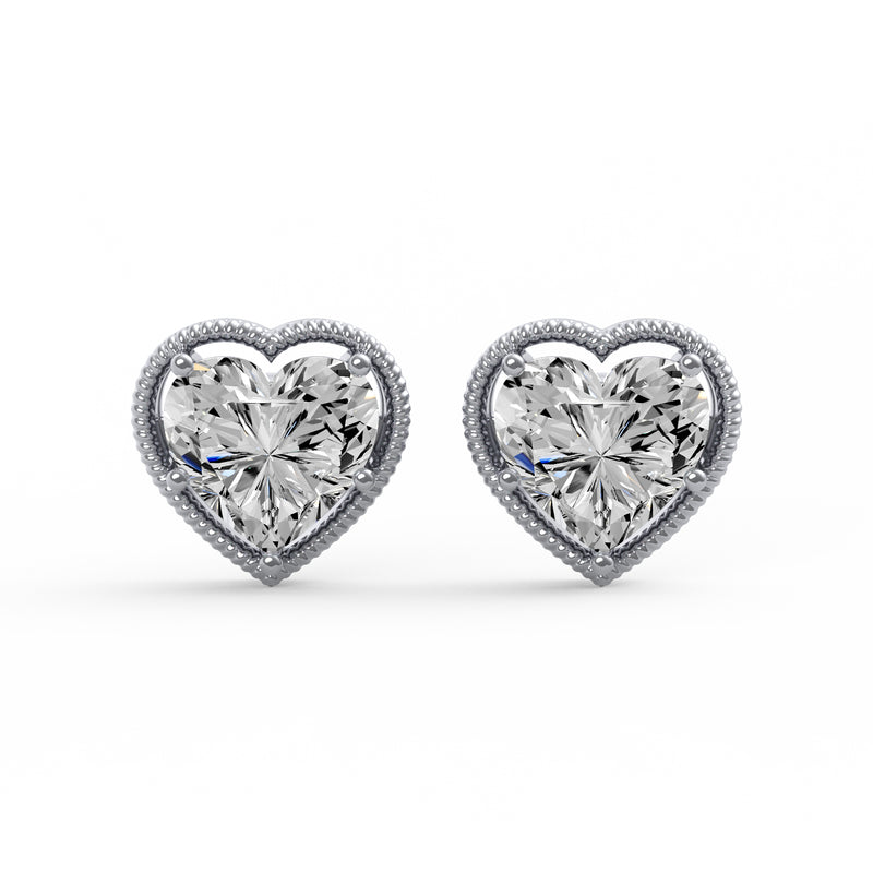 Fancy Heart Diamond Studs