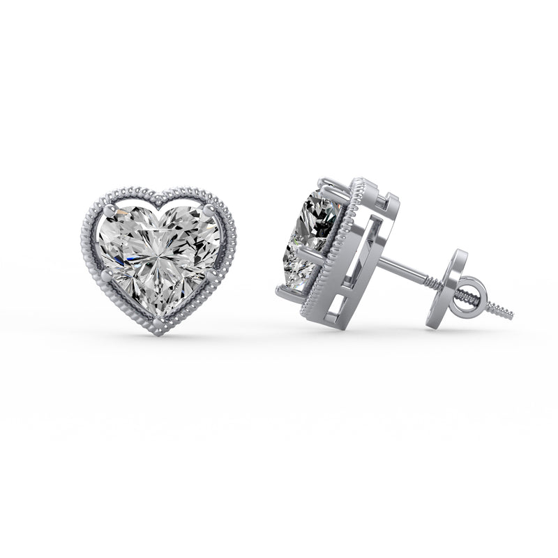 Fancy Heart Diamond Studs