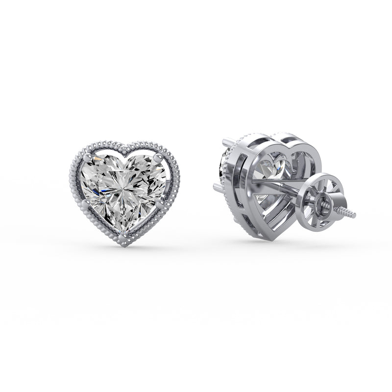 Fancy Heart Diamond Studs