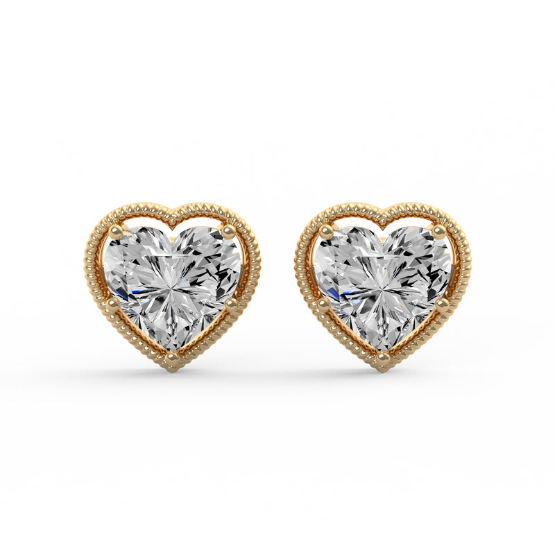 Fancy Heart Diamond Studs