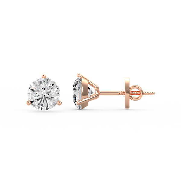 Round 2ct Diamond Stud Earrings