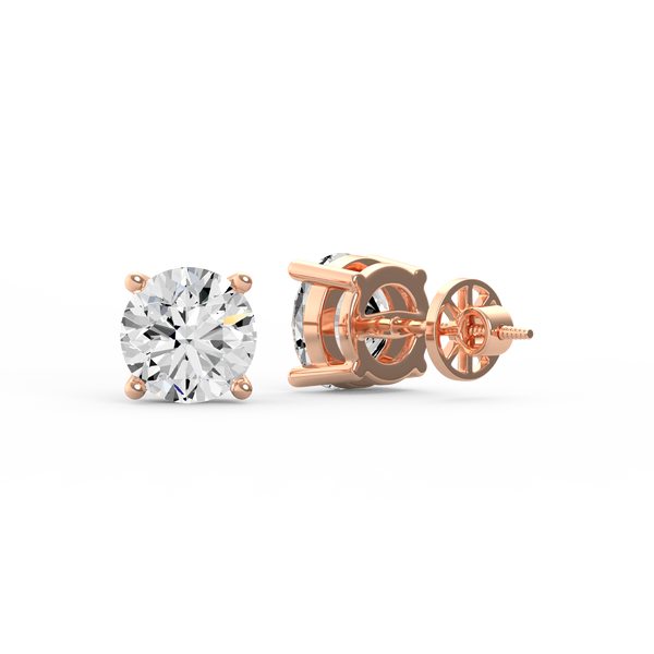 Round 4ct Diamond Studs