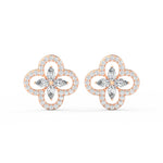 Pear Round Diamond Studs