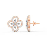 Pear Round Diamond Studs