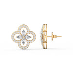 Pear Round Diamond Studs