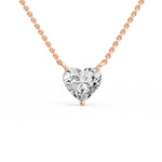 Three Prong Heart Diamond Pendant