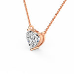 Three Prong Heart Diamond Pendant