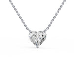 Three Prong Heart Diamond Pendant
