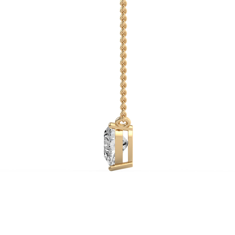 Three Prong Heart Diamond Pendant