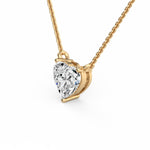 Three Prong Heart Diamond Pendant