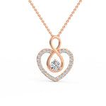 Duo Heart Pear Diamond Pendant
