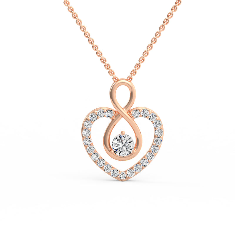 Duo Heart Pear Diamond Pendant