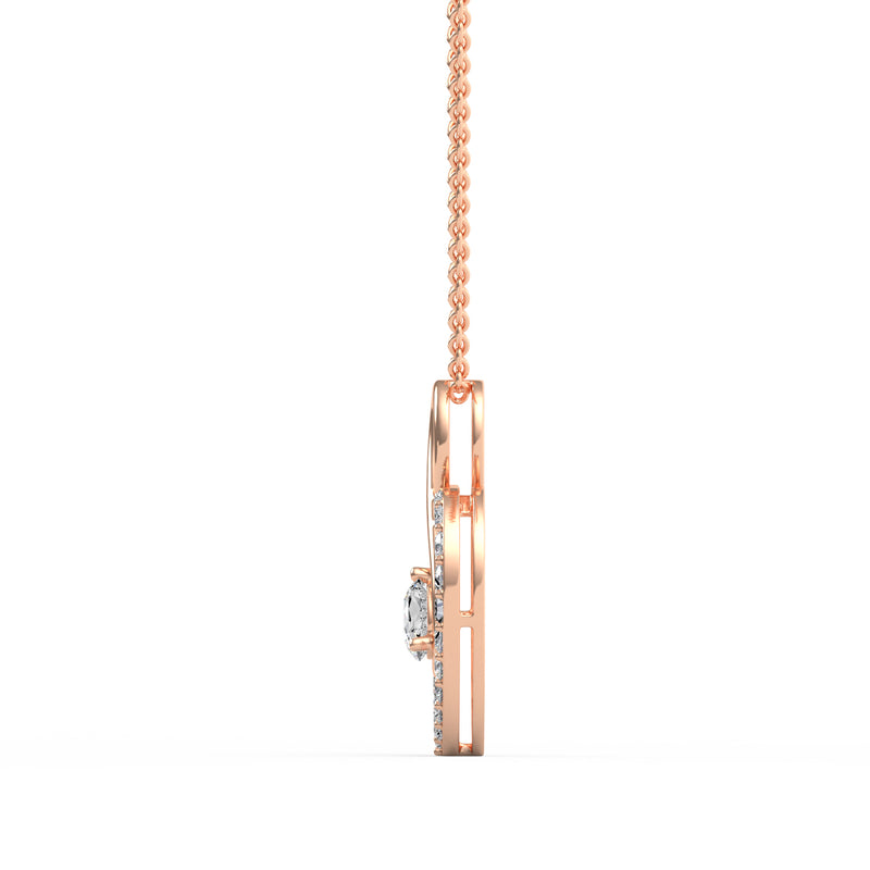 Classic Heart Round Diamond Pendant