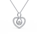Duo Heart Pear Diamond Pendant
