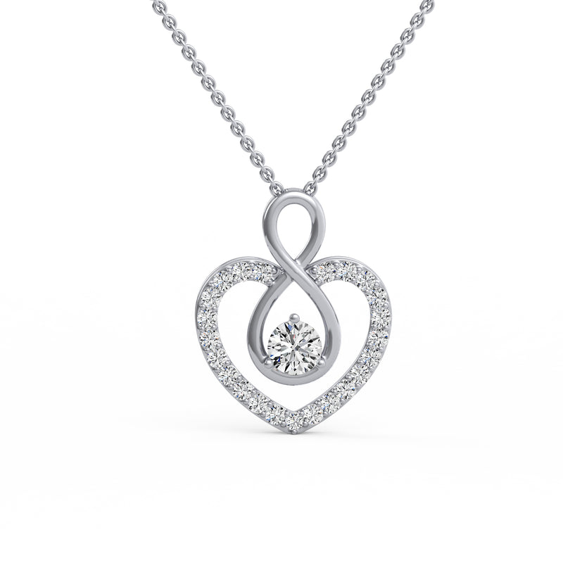 Duo Heart Pear Diamond Pendant