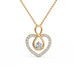 Duo Heart Pear Diamond Pendant