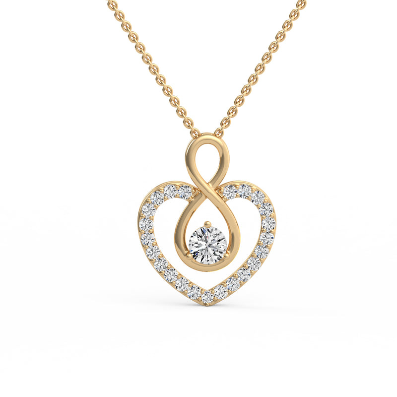 Duo Heart Pear Diamond Pendant