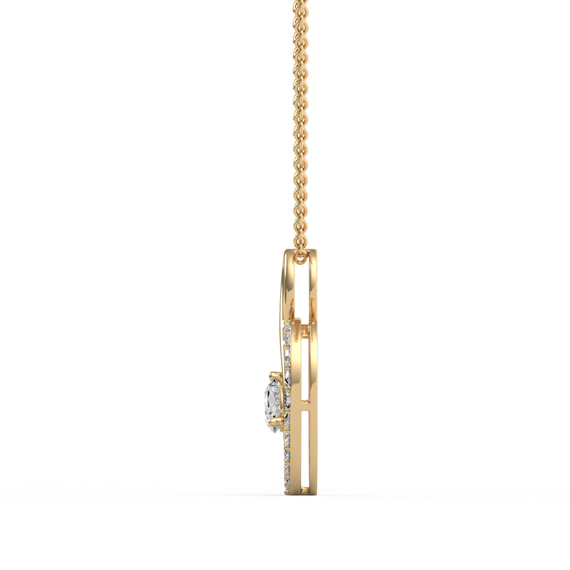 Duo Heart Pear Diamond Pendant