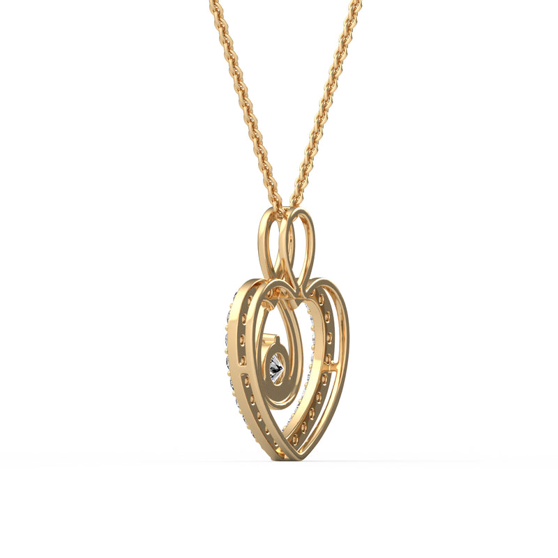 Duo Heart Pear Diamond Pendant
