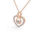 Duo Heart Pear Diamond Pendant