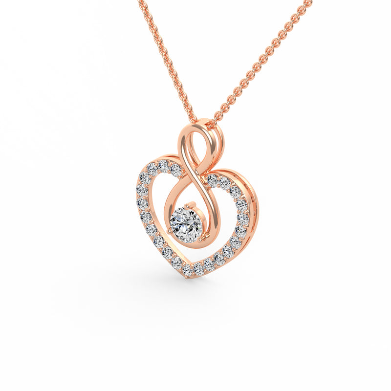 Duo Heart Pear Diamond Pendant