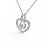 Duo Heart Pear Diamond Pendant