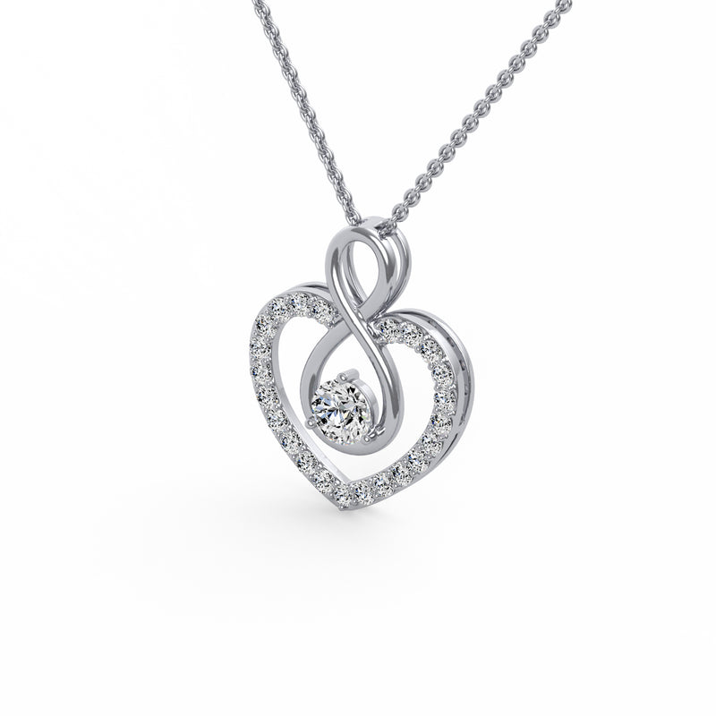 Duo Heart Pear Diamond Pendant