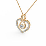 Duo Heart Pear Diamond Pendant