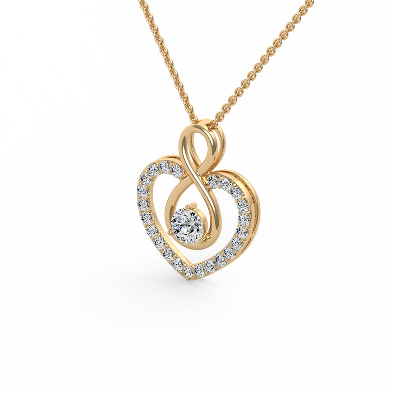 Duo Heart Pear Diamond Pendant