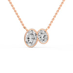 Classic Oval Toi et Moi Diamond Pendant