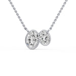 Classic Oval Toi et Moi Diamond Pendant