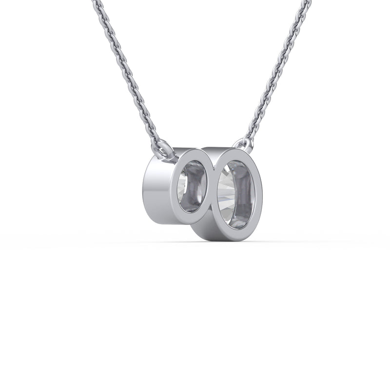 Classic Oval Toi et Moi Diamond Pendant