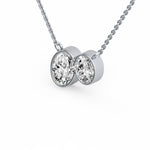 Classic Oval Toi et Moi Diamond Pendant