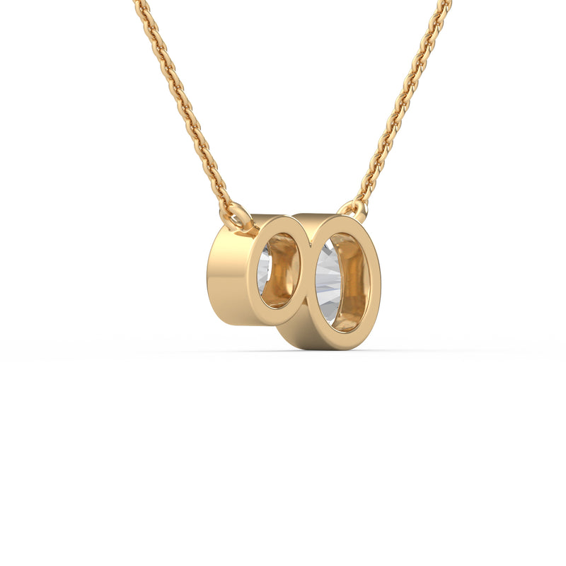 Classic Oval Toi et Moi Diamond Pendant