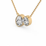 Classic Oval Toi et Moi Diamond Pendant
