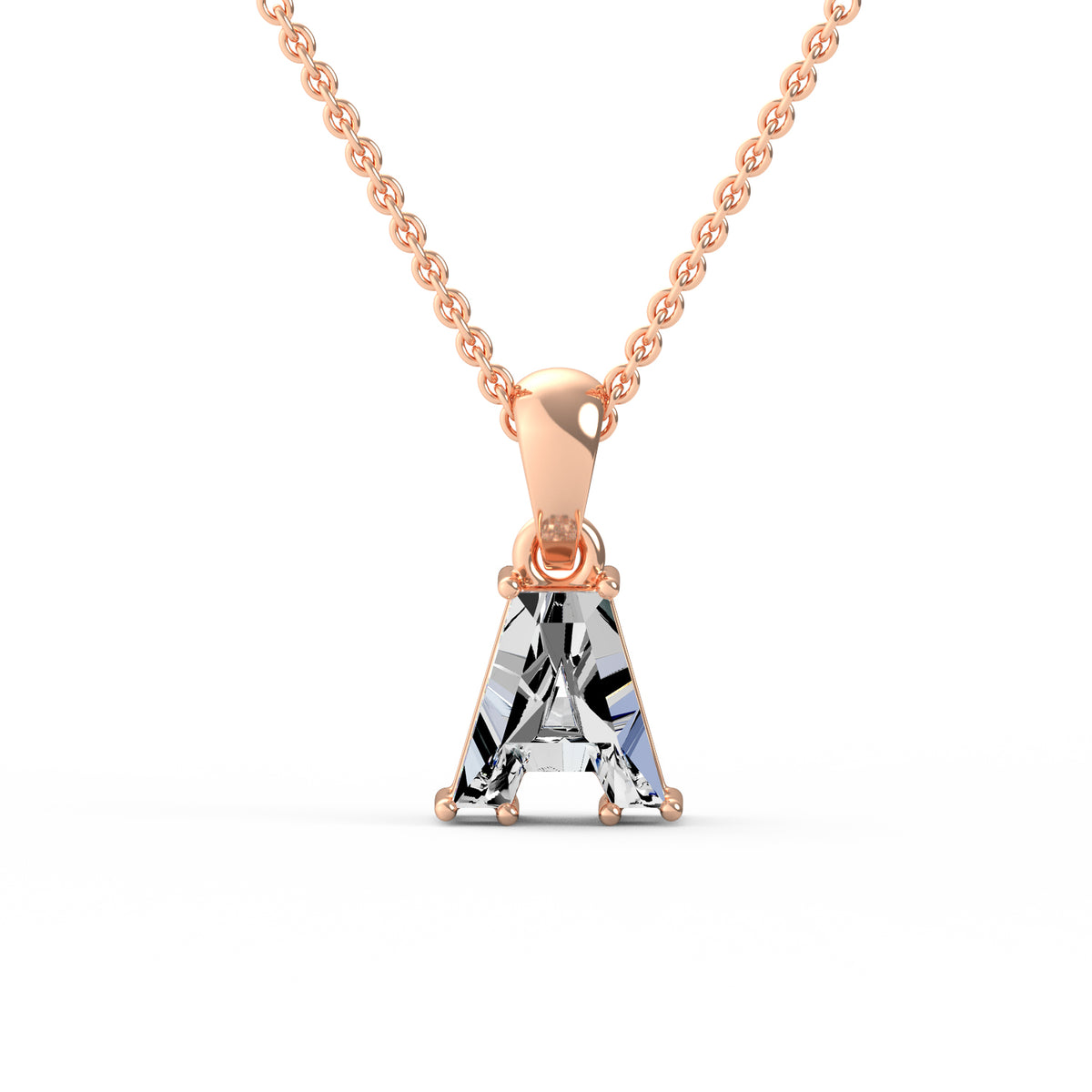 Classic A Diamond Initial Pendant