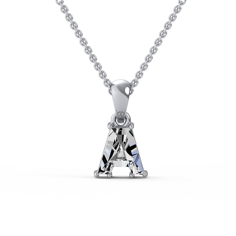 Classic A Diamond Initial Pendant