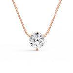 Three Prong Round Diamond Pendant