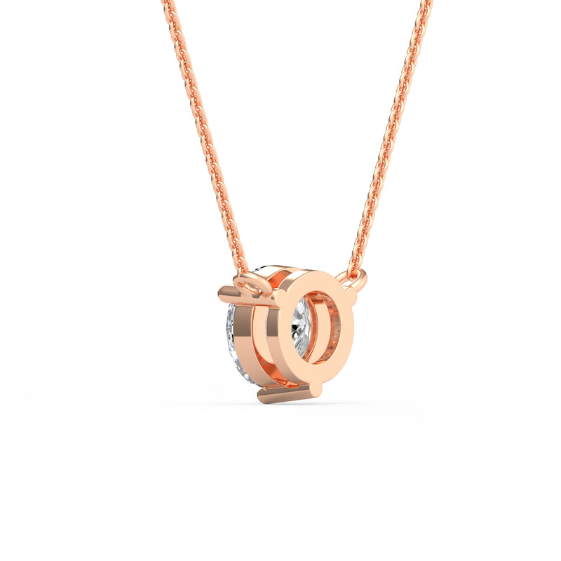 Three Prong Round Diamond Pendant