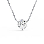 Three Prong Round Diamond Pendant